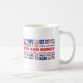 Union Jack, cockney Rhyming slang Kaffemugg
