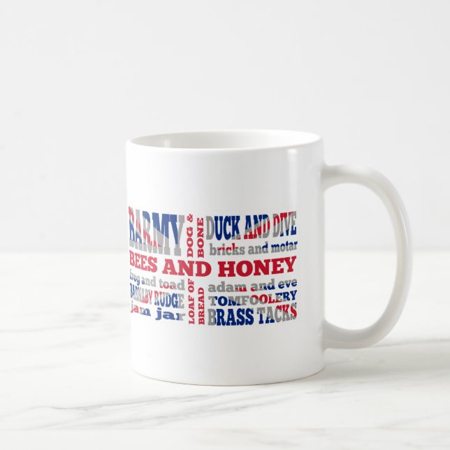 Union Jack, cockney Rhyming slang Kaffemugg (Höger)