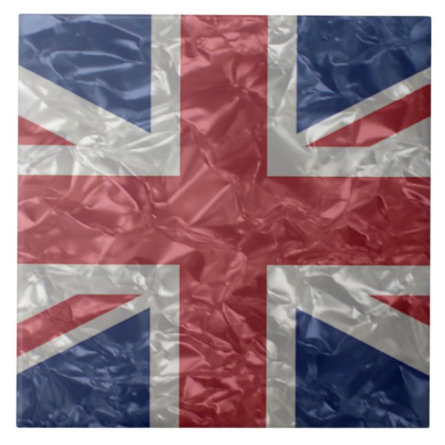 Union Jack - Crinkled Kakelplatta (Framsidan)