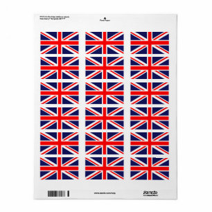 Union Jack England Flagga Adressetikett