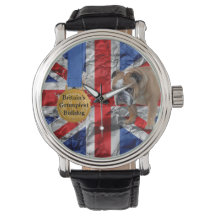 Union Jack English Bulldog Watch Watch