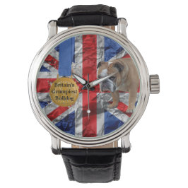 Union Jack English Bulldog Watch Watch Armbandsur