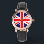 Union Jack Flag Watch Armbandsur<br><div class="desc">Women's watch with image of the Union Jack Flag,  in red,  white and blue.</div>