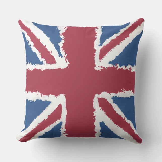 Union Jack Flagga Art av Heva Weva Kudde (Framsida)