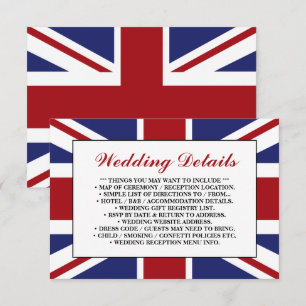 Union Jack Flagga British Bröllop Detail Tilläggskort