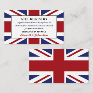 Union Jack Flagga British Bröllop gift Registry Tilläggskort