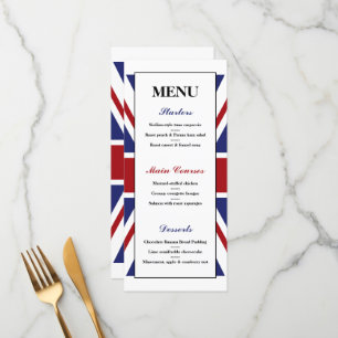 Union Jack Flagga British Bröllop Menu Meny