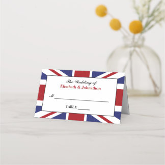 Union Jack Flagga British Bröllop Placeringskort