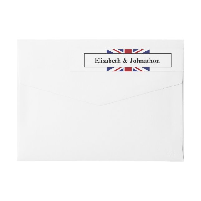 Union Jack Flagga Brittiskt Bröllop Etikettband (Baksidan)