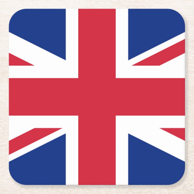 Union Jack Flagga Coercnt Underlägg Papper Kvadrat (Framsidan)