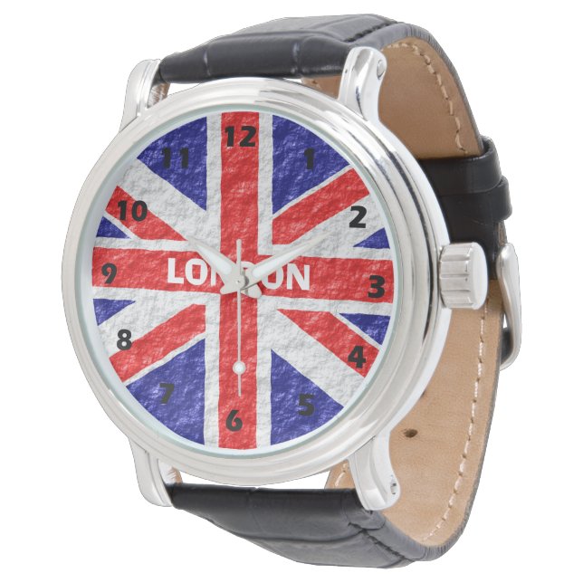 Union Jack Flagga Design Armbandsur (Vinklad)