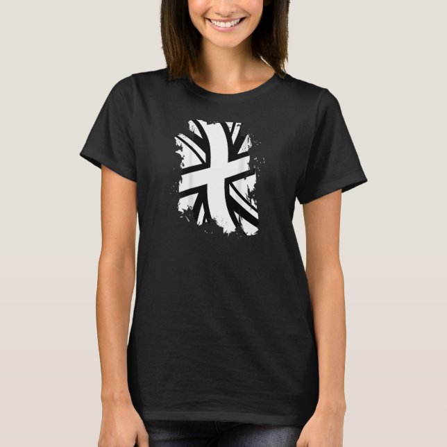 Union Jack Flagga Distress British Insignia Graphi T Shirt (Framsida)