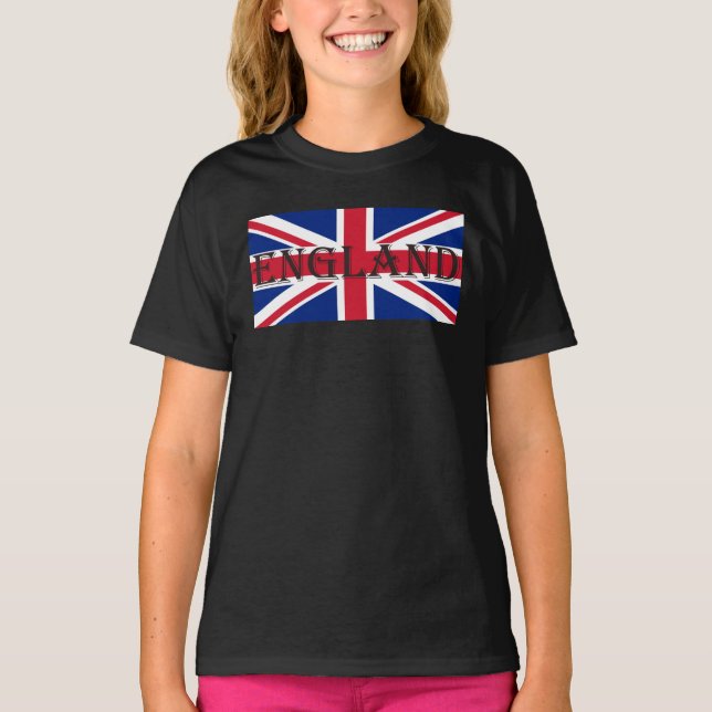 Union Jack Flagga England gcent T Shirt (Framsida)