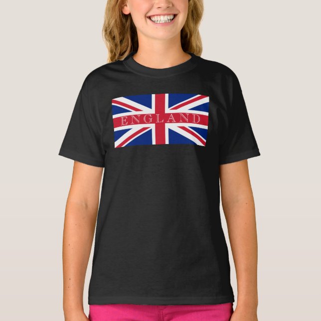 Union Jack Flagga England gcent T Shirt (Framsida)