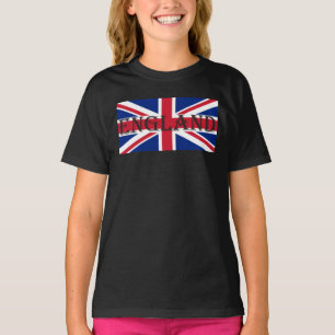Union Jack Flagga England Girls cn T Shirt