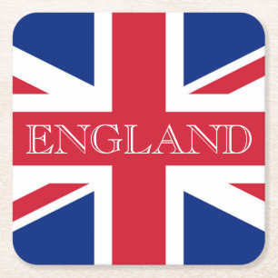 Union Jack Flagga Englands kust Underlägg Papper Kvadrat