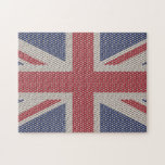 Union Jack Flagga Fishnet Mönster Jigszle Puzzle Pussel<br><div class="desc">Union Jack flagga Fishnets mönster med bakgupppuss med hudeffekt</div>