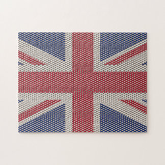 Union Jack Flagga Fishnet Mönster Jigszle Puzzle Pussel