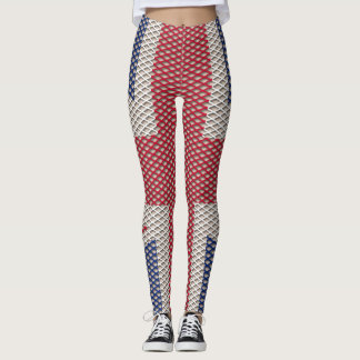 Union Jack Flagga Fishnet Mönster Leggings