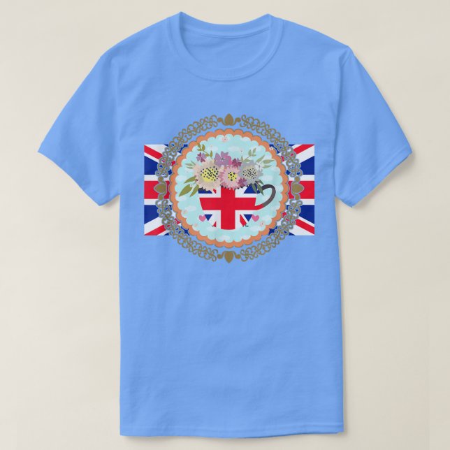 Union Jack Flagga För barn & Jubilee Tekopp for Br T Shirt (Design framsida)