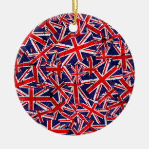Union Jack Flagga Förenade kungariket Flagga B Julgransprydnad Keramik