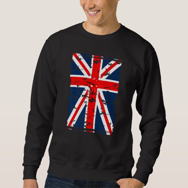 Union Jack Flagga Förenade kungariket Underbar Bri Lång Ärmad Tröja (Framsida)