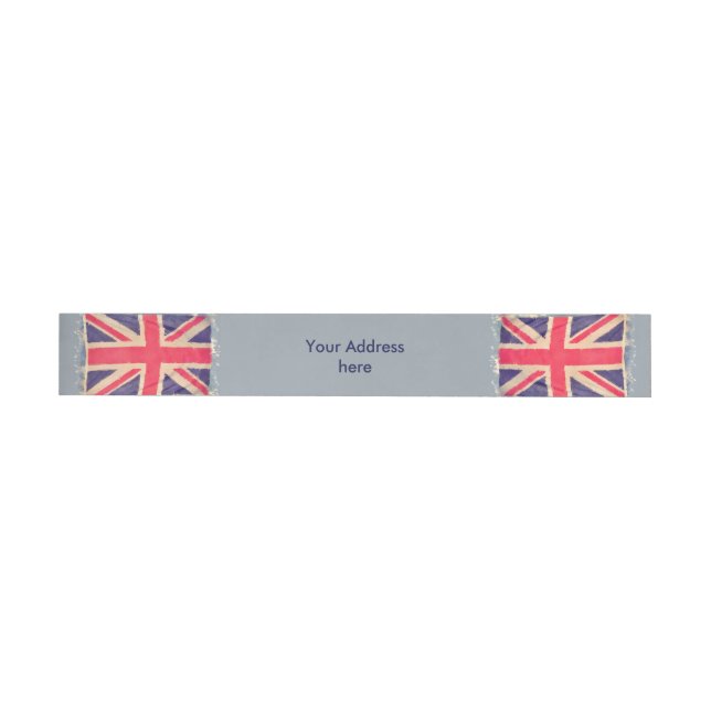 UNION JACK FLAGGA grunge + din text Etikettband (Individuell)