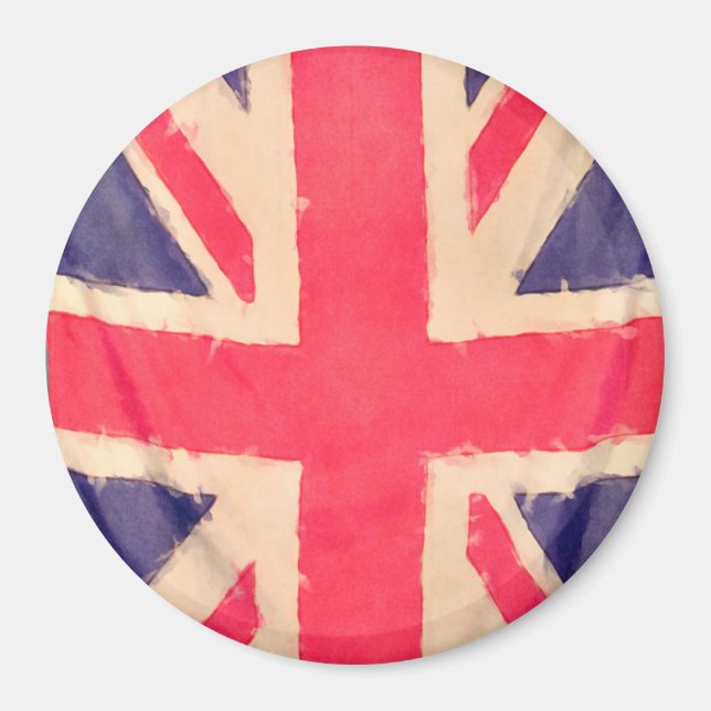 UNION JACK FLAGGA grunge Magnet (Framsidan)