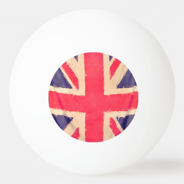 UNION JACK FLAGGA grunge Pingisboll (Baksidan)