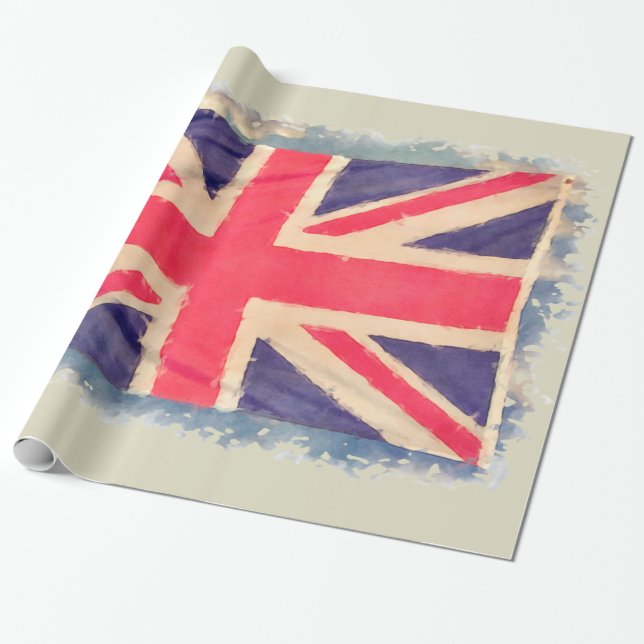 UNION JACK FLAGGA grunge Presentpapper (Utrullad)