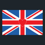 Union Jack Flagga & Heart Poster<br><div class="desc">Unionsdesign med ett centralt hjärta.</div>