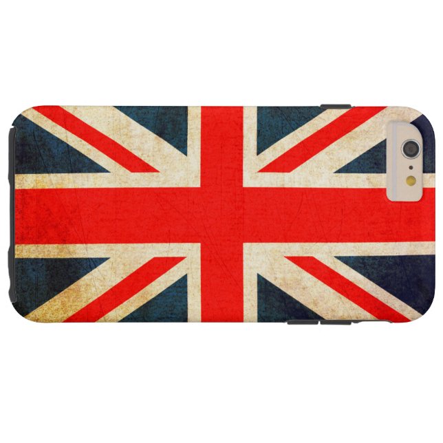 Union Jack Flagga in Grunge Case-Mate iPhone Skal (Baksidan Horisontell)