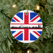 Union Jack Flagga London Öga jul Ornament