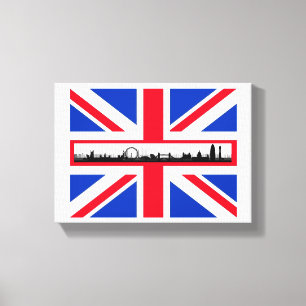 Union Jack Flagga London Skyline Canvas