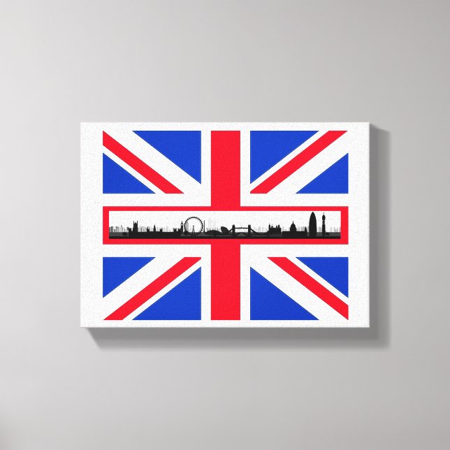 Union Jack Flagga London Skyline Canvas (Framsida)