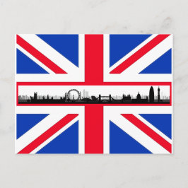 Union Jack Flagga London Skyline Postcard Vykort