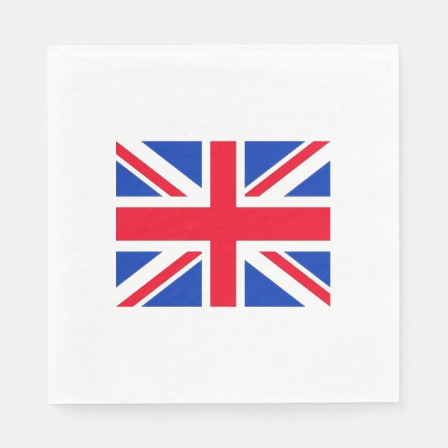 Union Jack Flagga London Temaparty Papper Napkins Pappersservett (Framsidan)