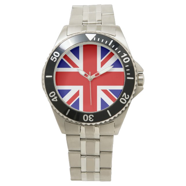 Union Jack Flagga Manar färre Watch Armbandsur (Framsida)