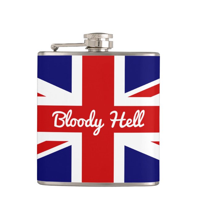 Union Jack Flagga med Funny Quote Fickplunta (Framsidan)