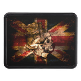 Union Jack Flagga med Skull Ro Dagger tryckt Skydd För Dragkrok