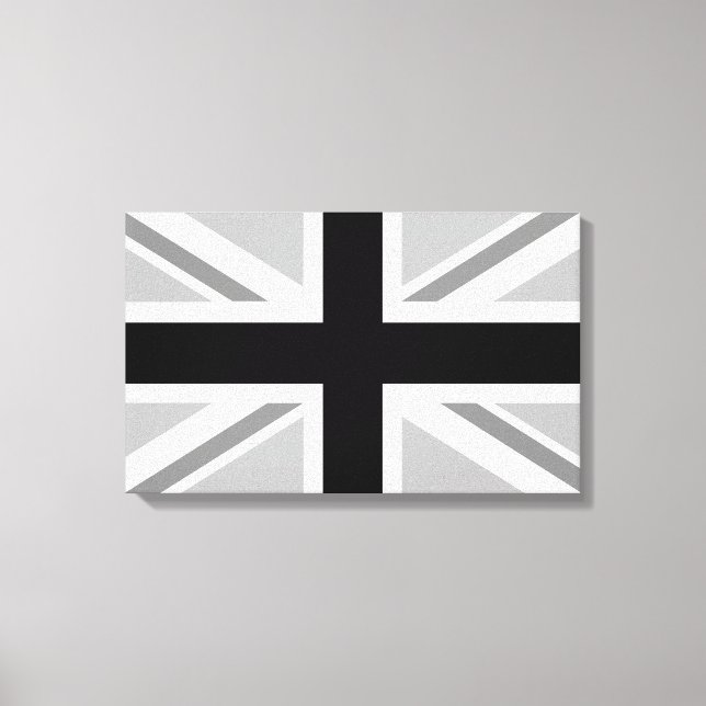 Union Jack/Flagga Monochrome Canvastryck (Framsida)