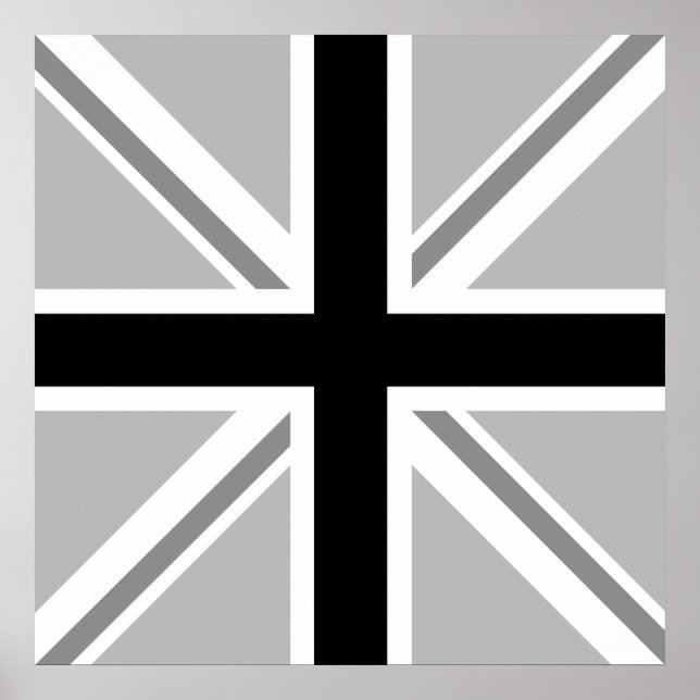 Union Jack/Flagga Monochrome Poster (Framsidan)