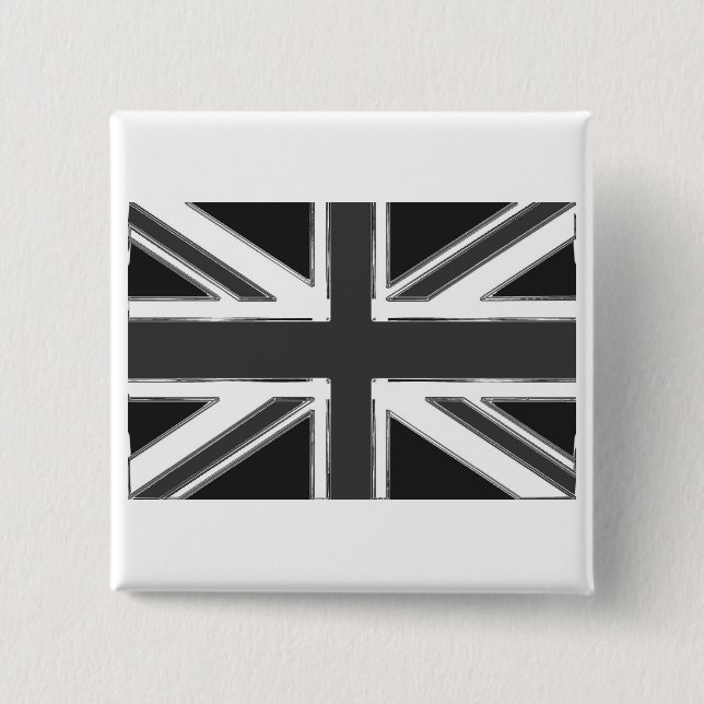 Union Jack flagga of the UK - Chrome Knapp (Framsida)