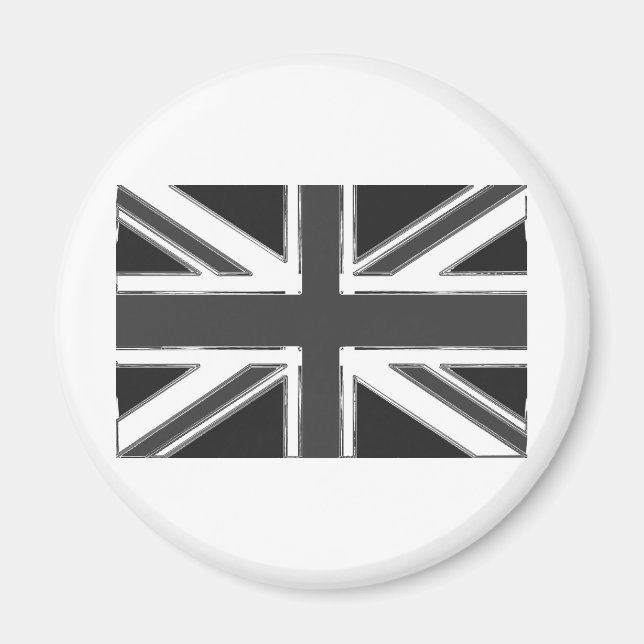 Union Jack flagga of the UK - Chrome Magnet (Framsidan)