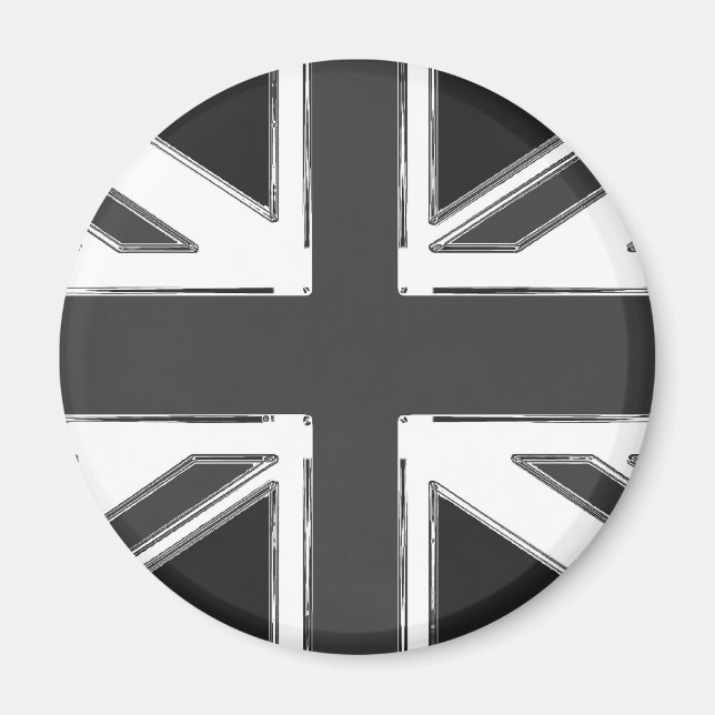 Union Jack flagga of the UK - Chrome Magnet (Framsidan)