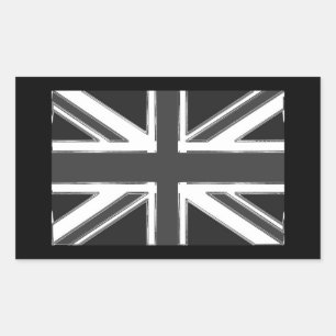 Union Jack flagga of the UK - Chrome Rektangulärt Klistermärke