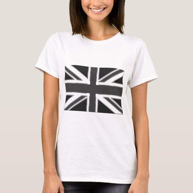 Union Jack flagga of the UK - Chrome T Shirt (Framsida)