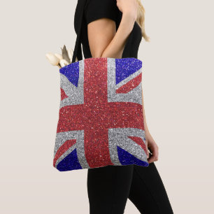 Union Jack Flagga of United Kingdom Glitter Tygkasse