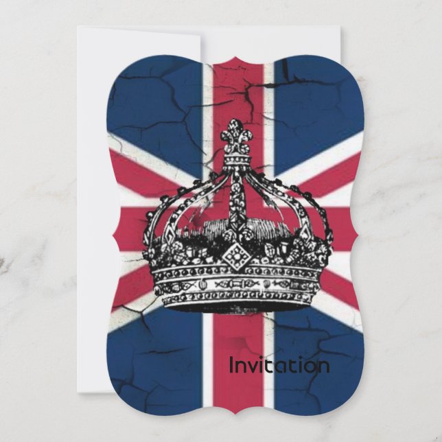 Union Jack Flagga Queen of England Diamond Jubilee Inbjudningar (Framsida)