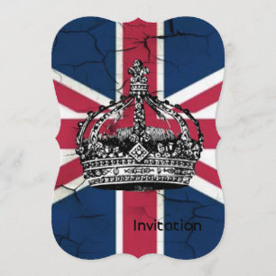Union Jack Flagga Queen of England Diamond Jubilee Inbjudningar